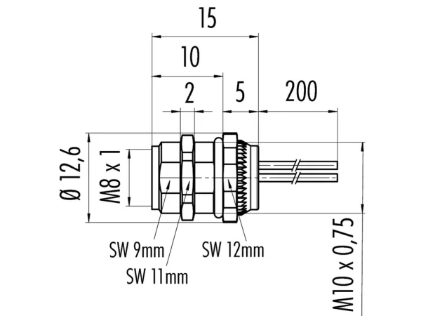 Female panel mount connector