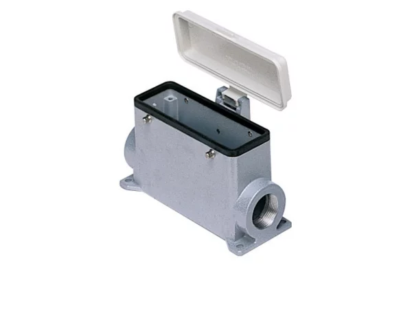 surface mounting housing, high, size 104.27, C-TYPE alu, 4 pegs, 1xPG21 side, cov.