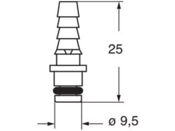 male contact, MIXO, 6,0mm internal, plug, pneumatic