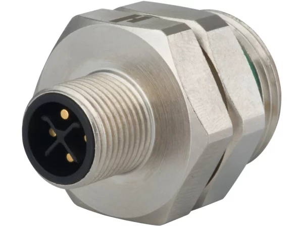 Panel connector male thread, single hole front mounted, orientable