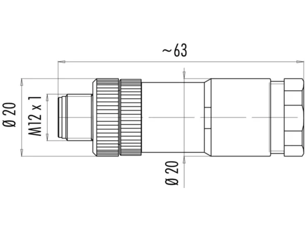 Male cable duo connector
