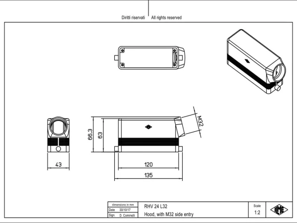 hood, size 104.27, HNM alu, 2 pegs, 1xM32 side