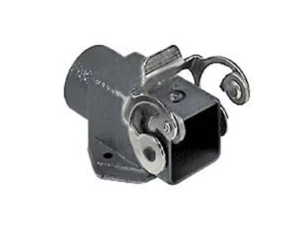 bulkhead mounting housing, angled, size 21.21, E-Xtreme alu, 1 lever stainless steel, 1xM20 side