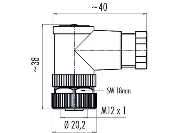 female angled connector