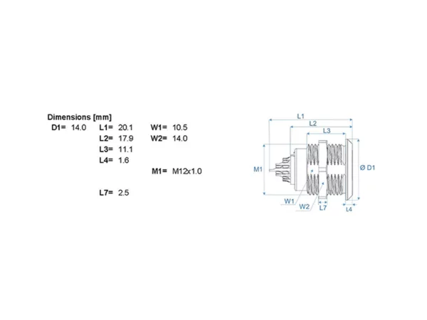 Standard wall mounted socket - front mounting