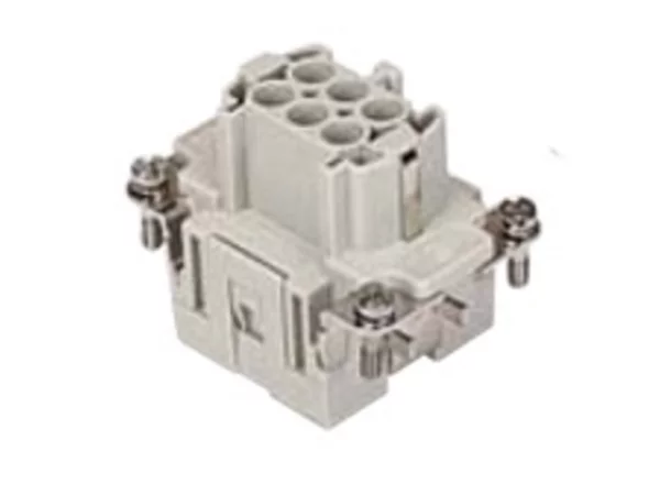 female insert, size 44.27, 6p+PE, silver, spring, 16A, 500V