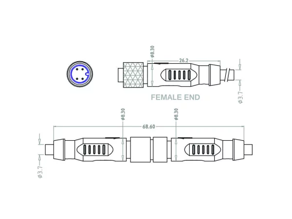 Mini C Female cable connector