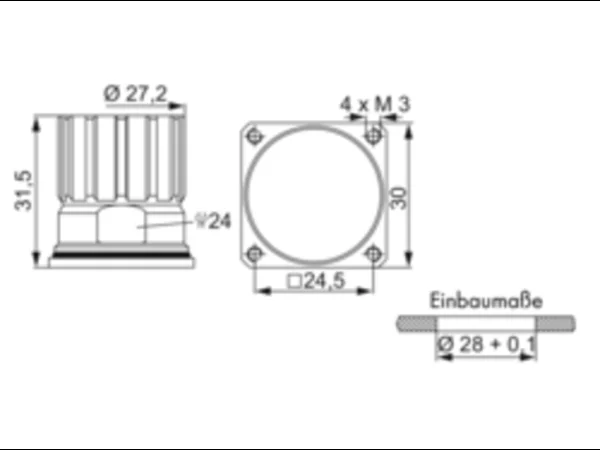 Panel Connector, Female Thread