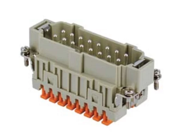 male insert, 16p+PE, silver, SQUICH, 16A, 500V, for size 77.62 no.17-32