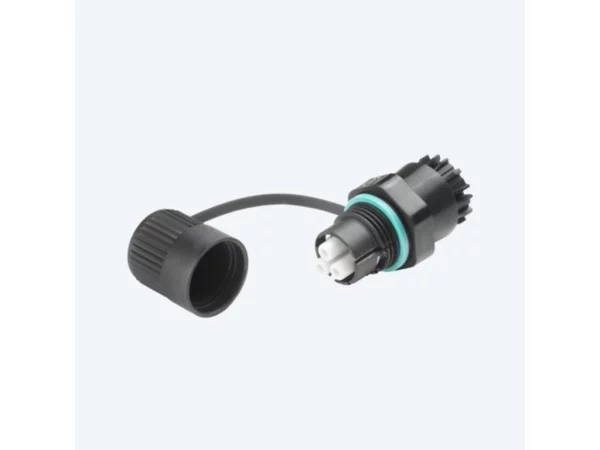 Mini socket connector panel-mounted