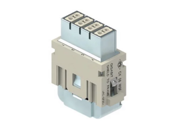 female insert, MIXO, 8p, crimp, 5A, 50V, gigabit, with contact to PE