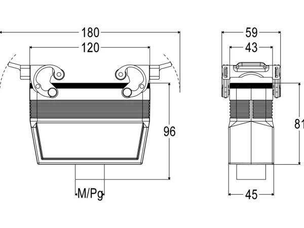 hood, high, size 104.27, C-TYPE alu, 2 levers, 1xPG29 top