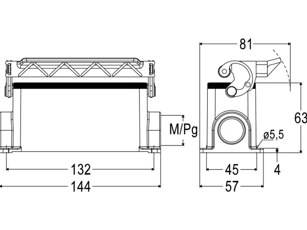 surface mounting housing, size 104.27, C-TYPE alu, 1 lever, 1xM25 side