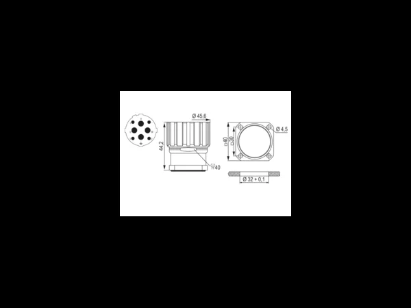 Panel Connector with knurled Nut