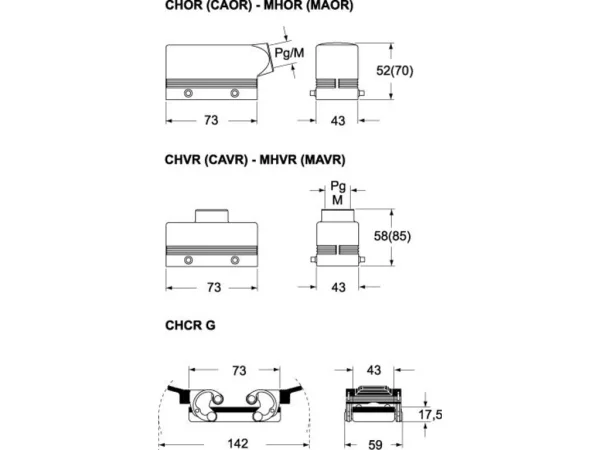 hood, high, size 57.27, 180°C alu, 4 pegs, 1xM32 top