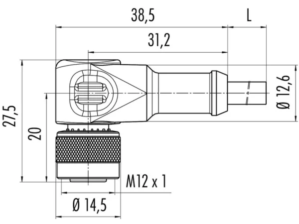 Female angled connector