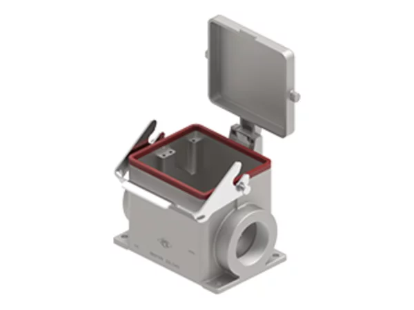surface mounting housing, size 77.62, 180 °C alu, 1 lever, 1xM40 side