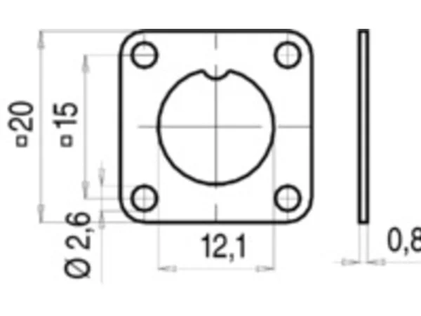 Square flange with seal