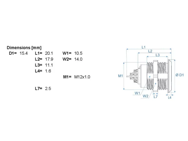 Standard wall mounted socket - front mounting