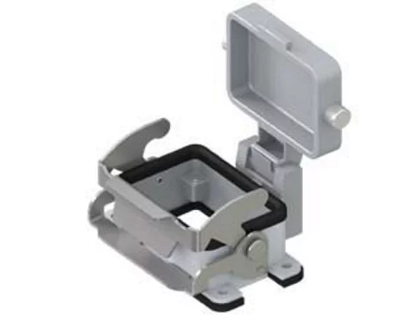 bulkhead mounting housing, size 44.27, V-TYPE alu, 1 lever, cover metal