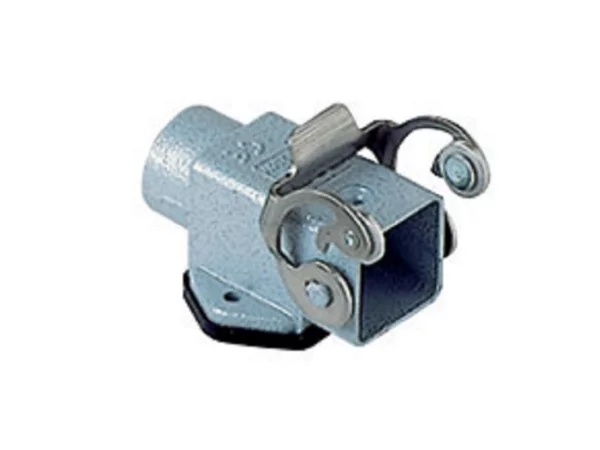 bulkhead mounting housing, angled, size 21.21, CKA zinc, 1 lever stainless steel, 1xM20 side