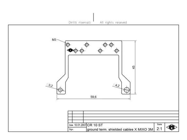 shielding anchorage, size 57.27, steel zinc plated