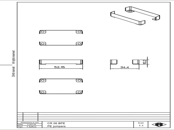 PE-jumper, size 44.27, for housing T-type and COB plastic