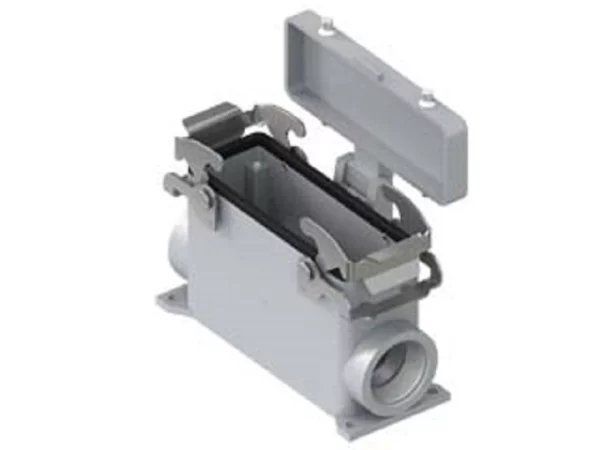 surface mounting housing, high, size 104.27, V-TYPE alu, 2 levers, 1xM32 side, cover metal