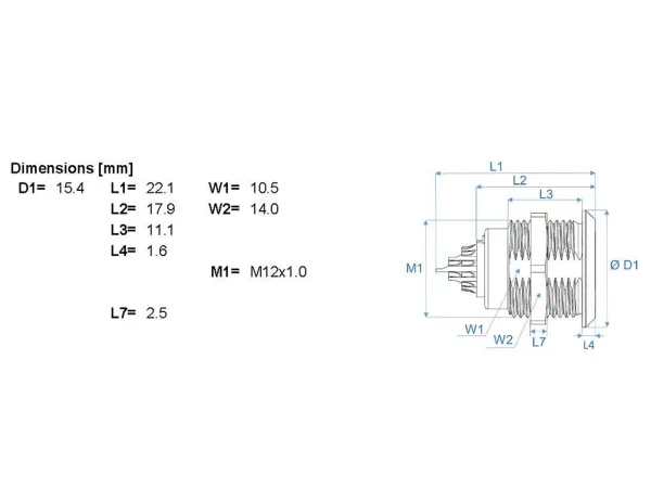Standard wall mounted socket - front mounting
