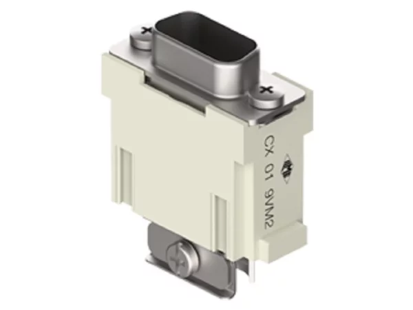male insert, MIXO, 1MU, 9p, crimp, 5A, 50V, D-SUB, double cable entry