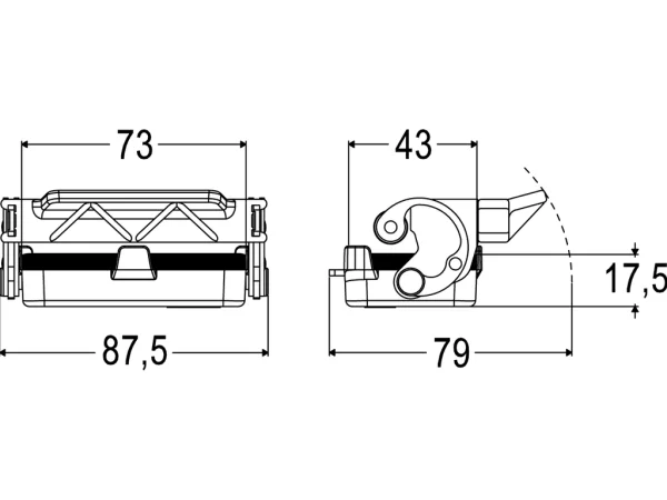 protection cover, size 57.27, alu, 1 lever, gasket, loop