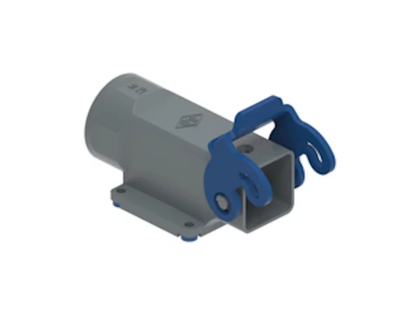 bulkhead mounting housing, angled, size 21.21, CKH plastic, 1 lever, 1xM25 side