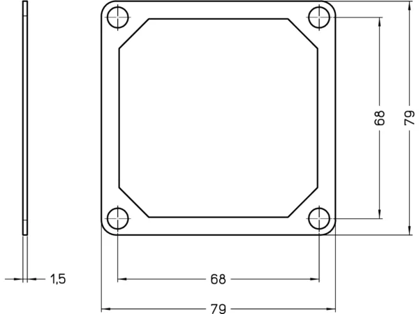 gasket, size 57.27, for bulkhead mounting housing CVI 10 LA