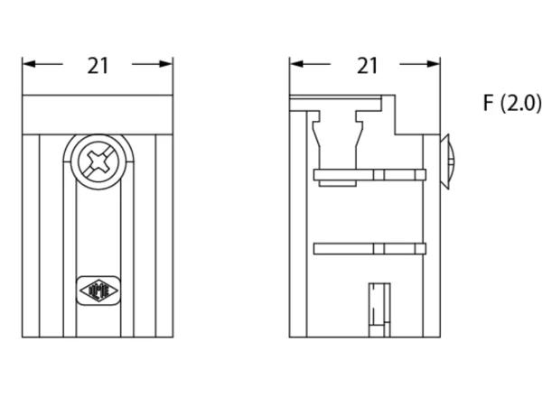 adaptor, size 21.21, plastic, 4 coding possibilities, for USB 2.0