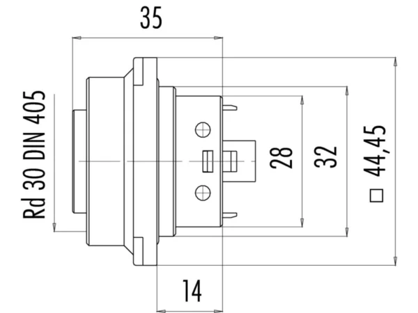 Female panel mount connector