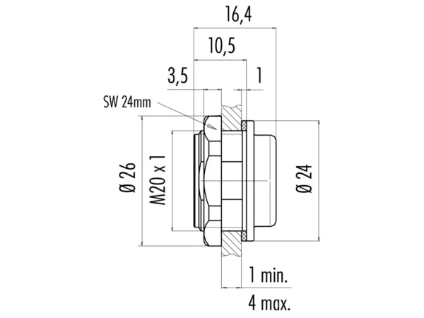 Adapter for panel mount connectors