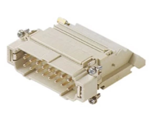 male insert, size 77.27, 16p+PE, silver, screw, 16A, 400V, right