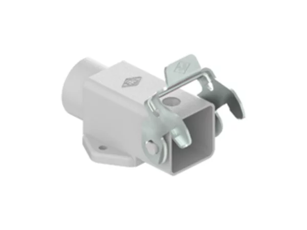 bulkhead mounting housing, angled, size 21.21, CKA zinc, 1 lever stainless steel, 1xPG11 side