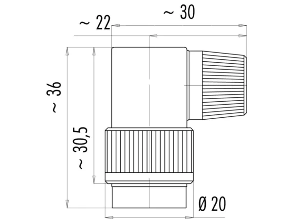 Female angled connector