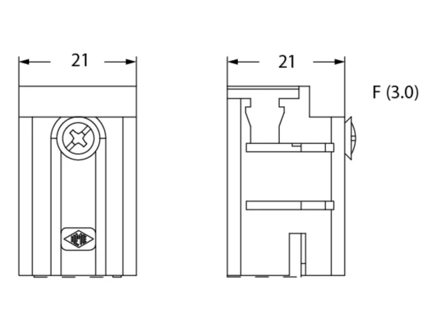 adaptor, size 21.21, plastic, 4 coding possibilities, for USB 3.0