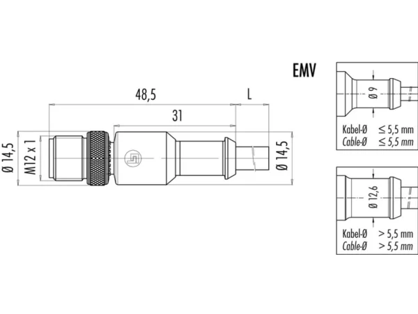 Male cable connector