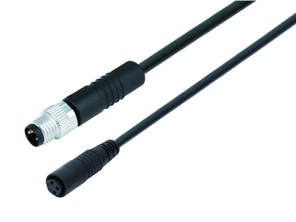 Male cable connector M8x1 - Female cable connector snap-in version M8x1