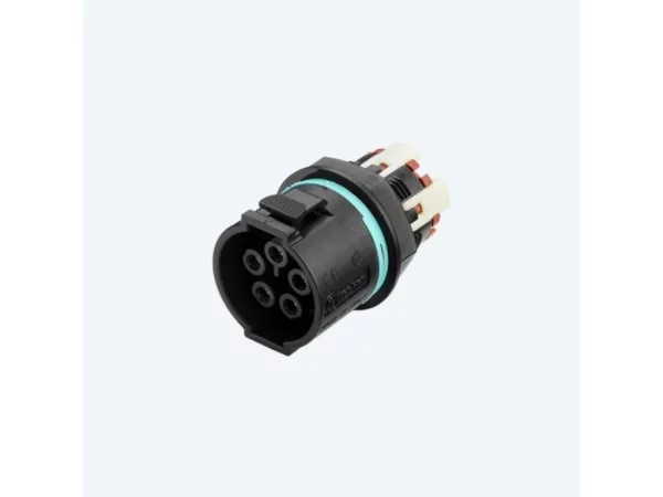 Mini socket connector panel-mounted, screwless