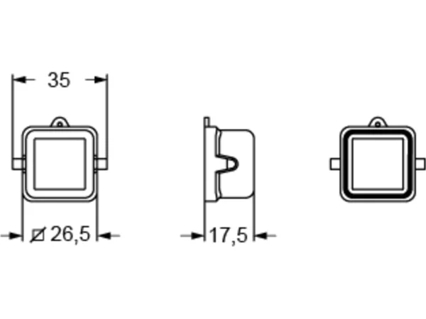 protection cover, size 21.21, CKH plastic, 2 pegs, gasket, for female inserts, loop