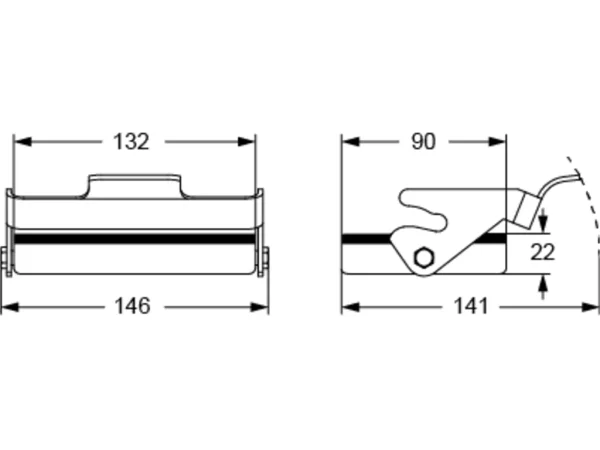 protection cover, size 104.62, alu, 1 lever, gasket, loop