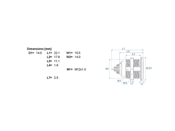 Standard wall mounted socket - front mounting