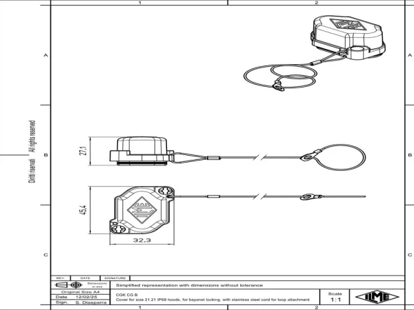cover, for hoods, size 21.21, with loop