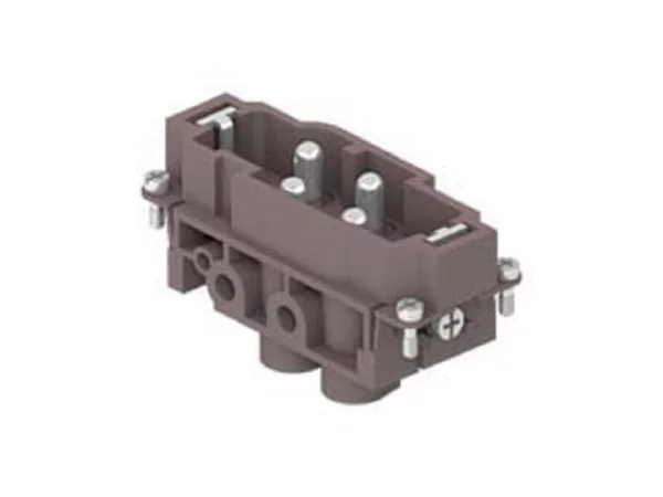 male insert, size 77.27, 4p+PE, screw, 80A, 830V, 180°