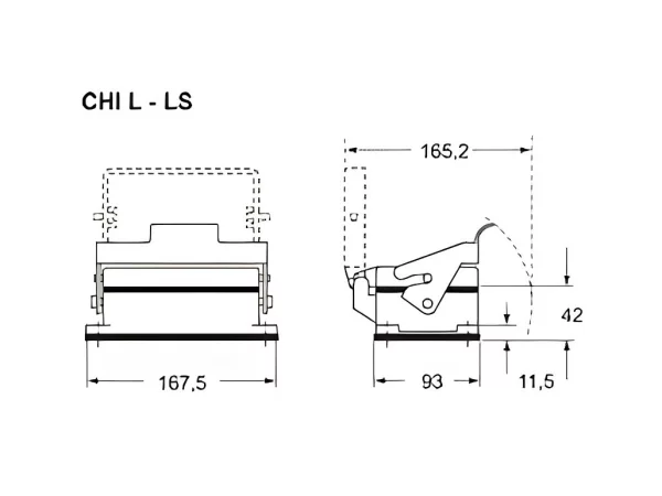 bulkhead mounting housing, size 104.62, C-TYPE alu, 1 lever