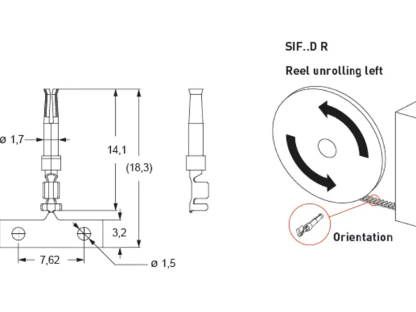 female contact, 0,21-0,52mm², stampt, crimp, 5A, for 500 cycle of connector, on reel